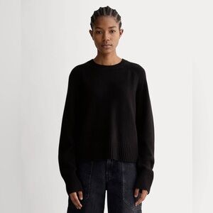 Everlane Black Boxy Crew Sweater in Cashmere